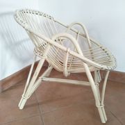 White rattan shell chair