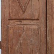 Large 17th century Monastery doors in terracotta lacquered oak, Portugal