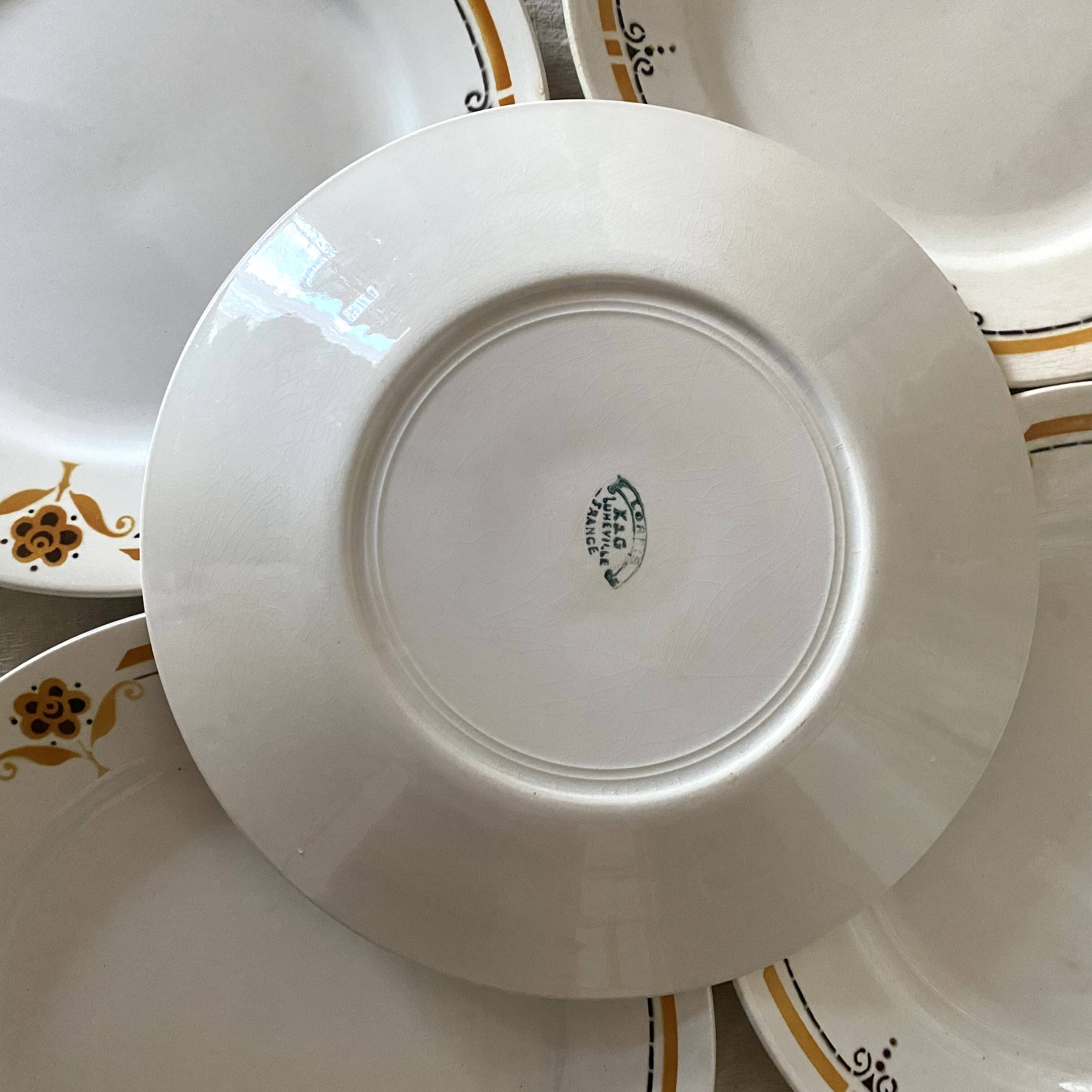 Soup plates from the 60s, Luneville earthenware