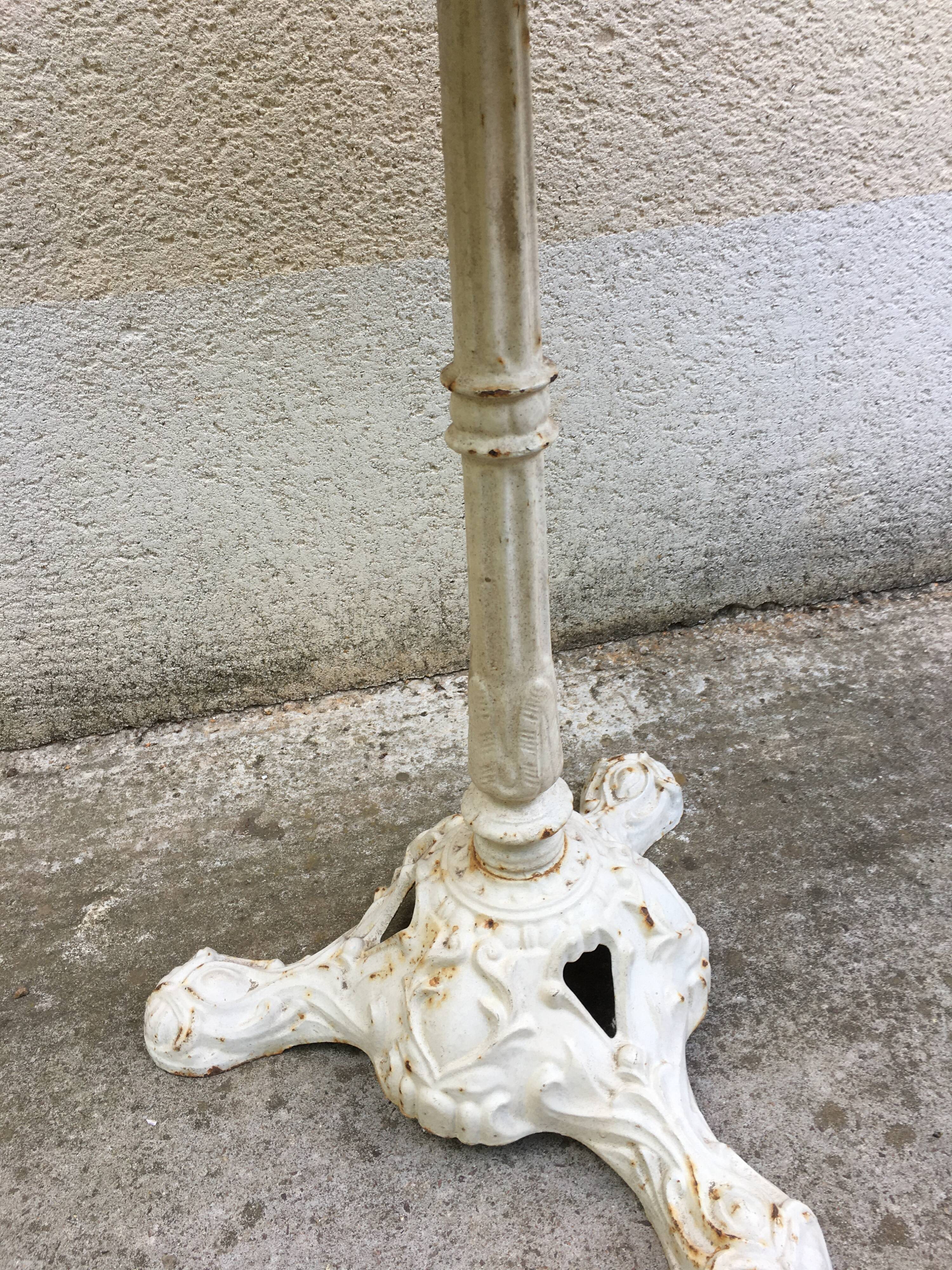 Old marble round bistro table