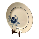 Round dish blue flowers Saint-Amand years 30-40