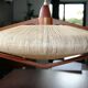 Scandinavian hanging lamp in teak and rope