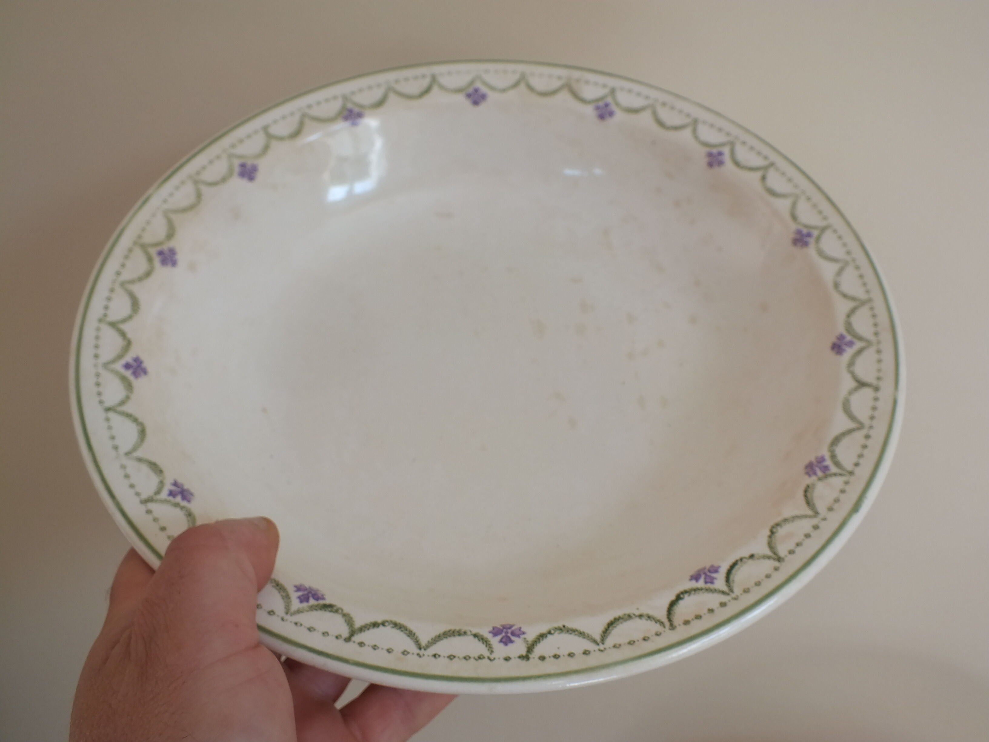 Set of 3 old dishes Longwy Violetta