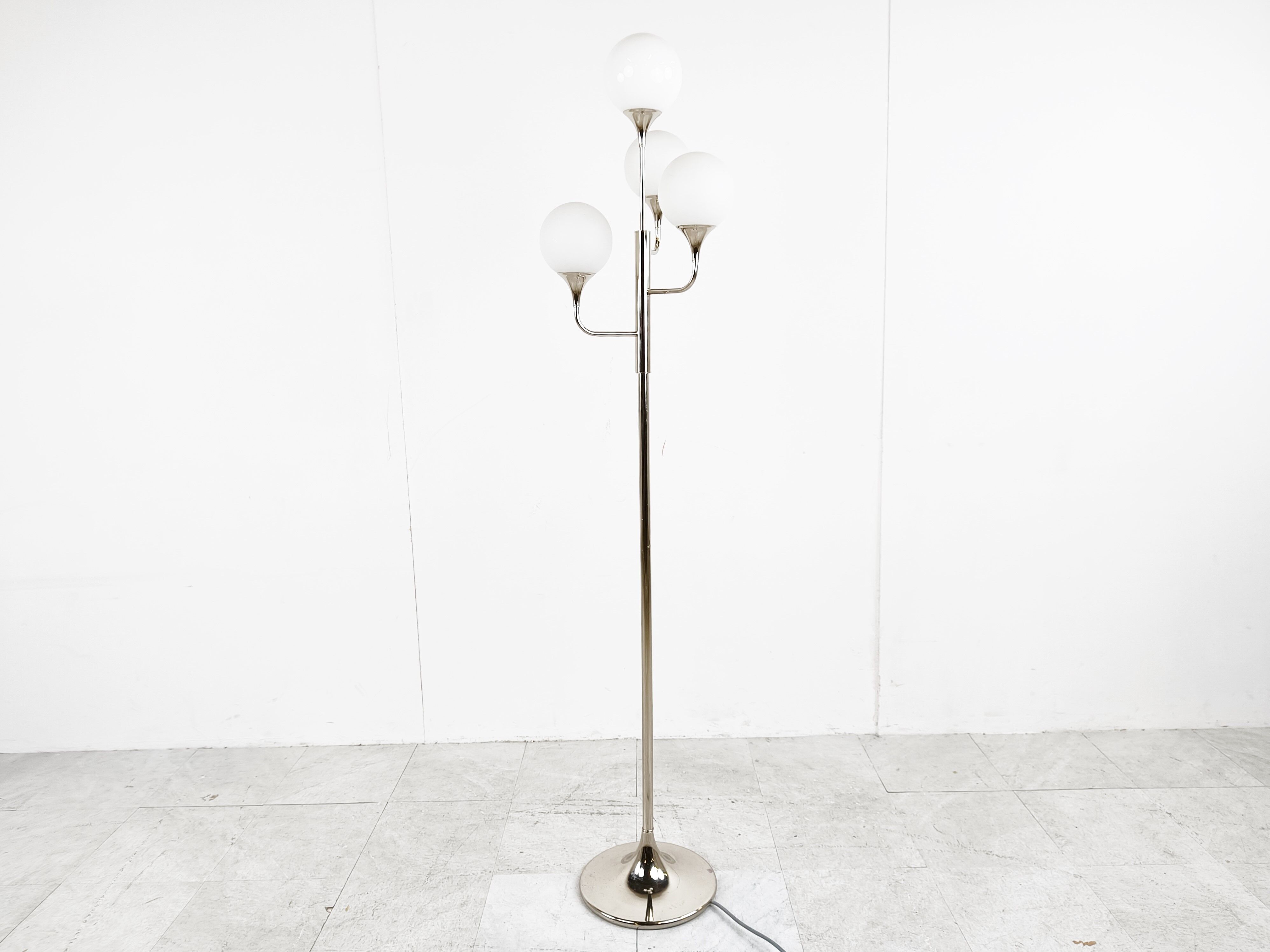 Vintage chrome Sciolari floor lamp, 1970s, Italy