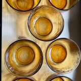 Amber bowls Lever France and amber yellow plates