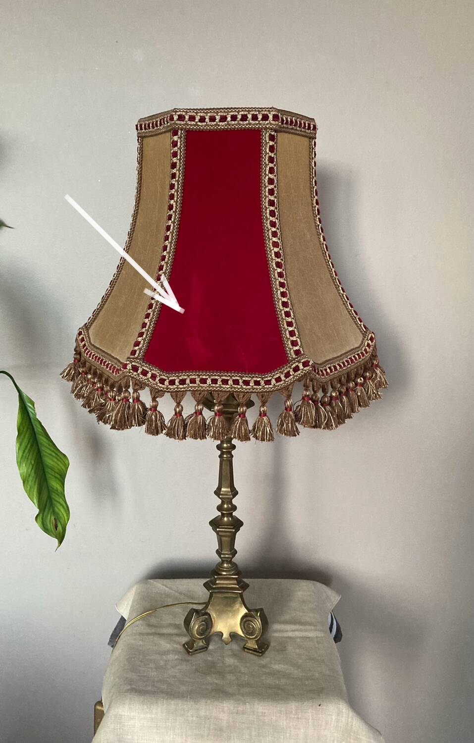 Pic candle living room lamp in solid brass, 20th century