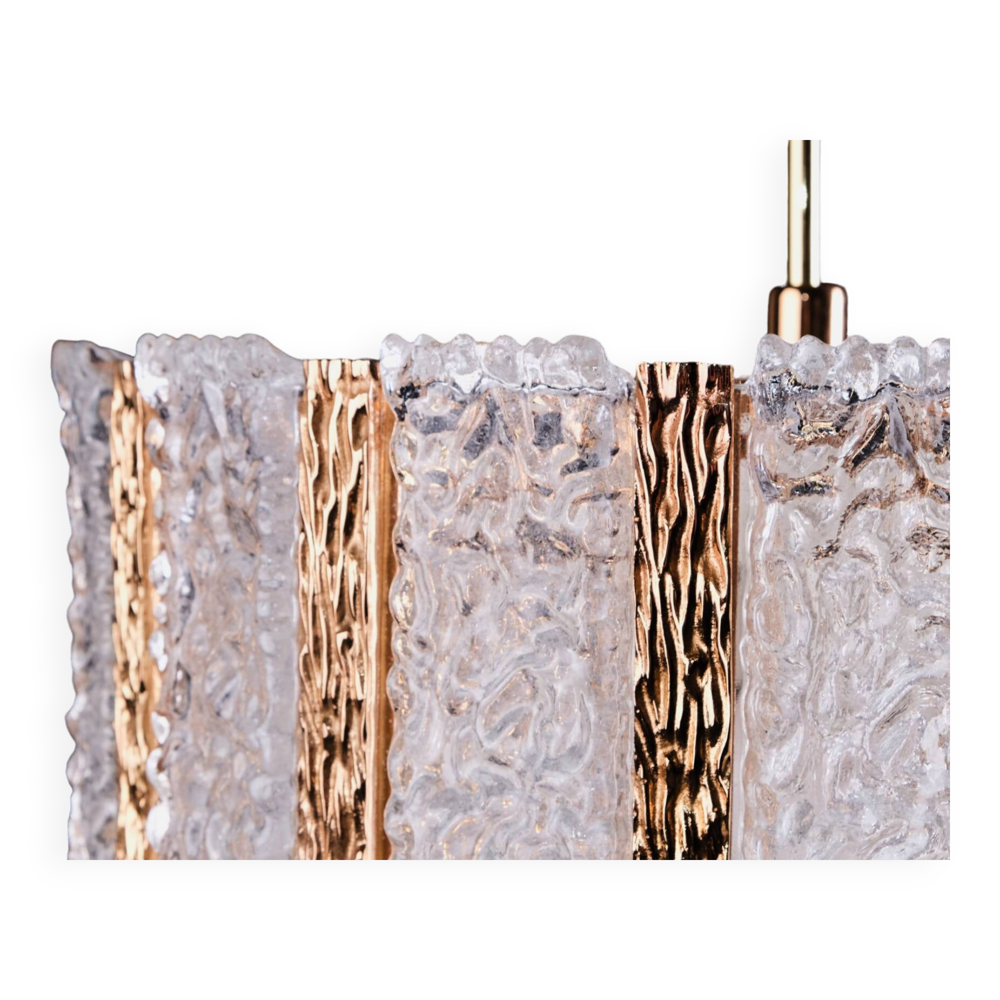 Vintage Kalmar lamp from the 60s, brass and glass