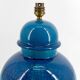 French Blue Crackle Glazed Ceramic Lamp, Circa 1950