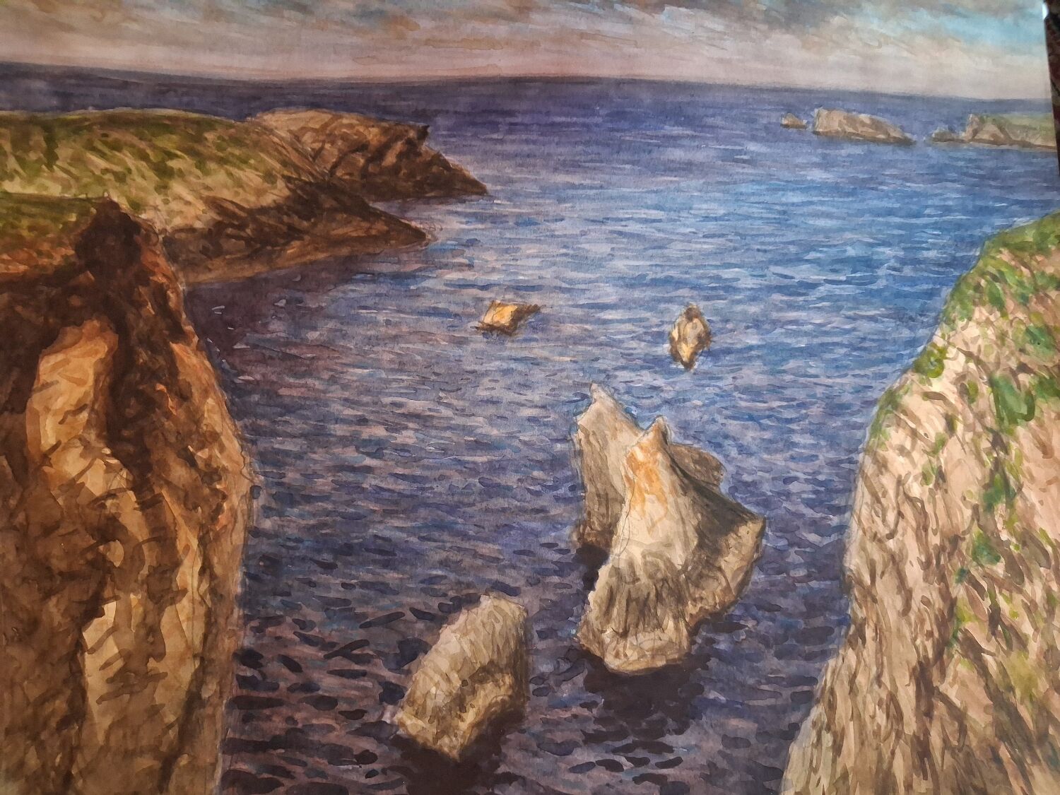 watercolour of Belle-Île
