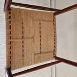 Pair of Danish chairs in teak and rope
