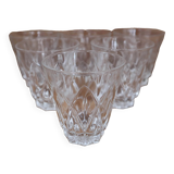 Set of 6 Harlequin wine/port glasses in Reims crystal glass 1950