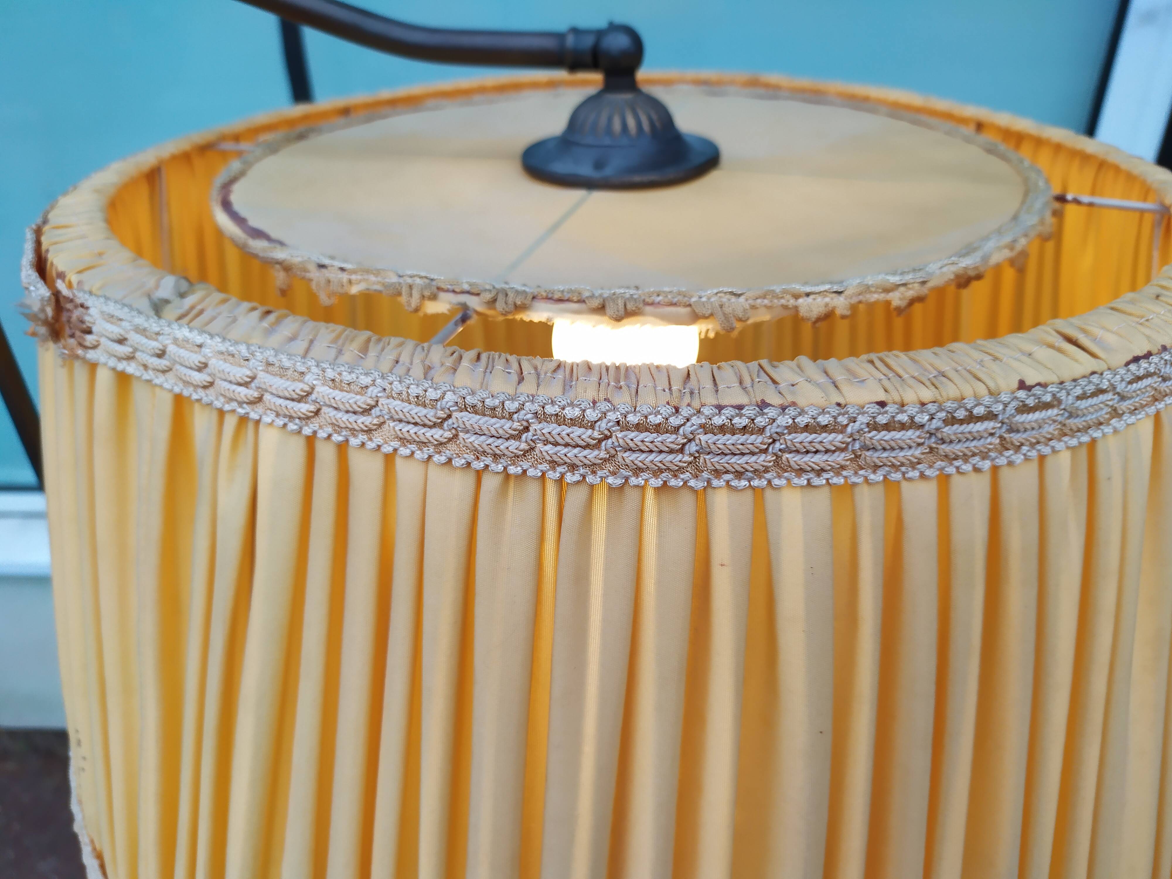 Floor lamp - wood - cane - glass