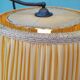 Floor lamp - wood - cane - glass