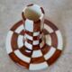 Handmade Brown Checkered Candlestick Holder