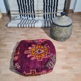 Pouf berbère bohemian fait main 60 X 60 X 25 CM