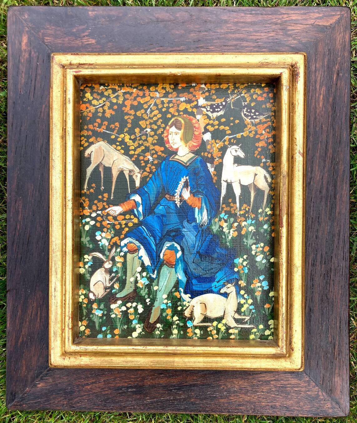 Painting Contemporary Art - Damsel and the animals of the forest