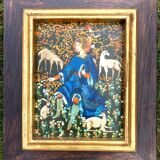 Painting Contemporary Art - Damsel and the animals of the forest