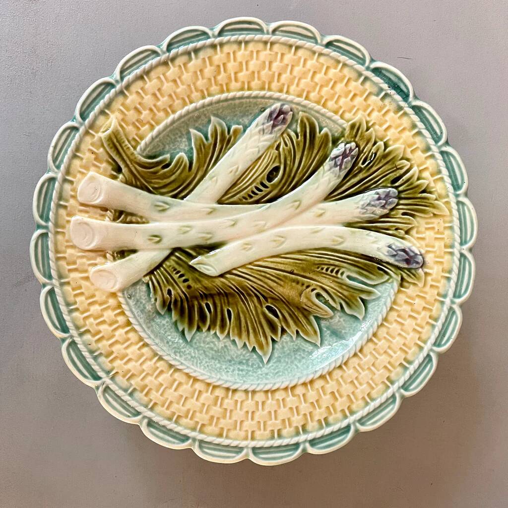 Set of 6 Salins earthenware asparagus plates