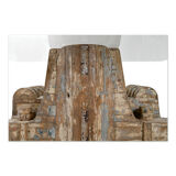 Table in old teak and glass