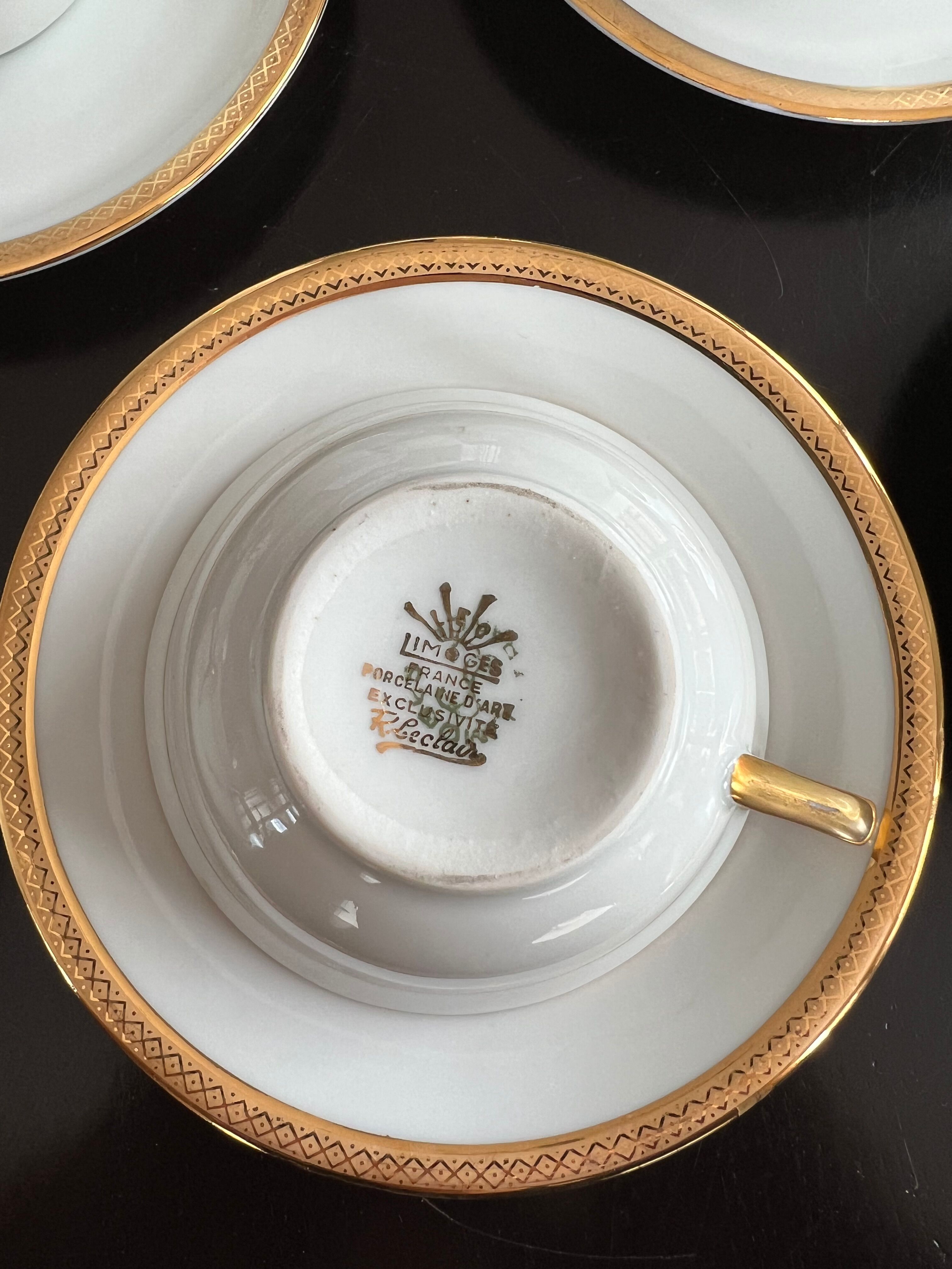 Limoges porcelain coffee service "r.leclair"