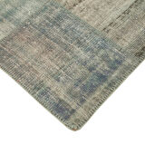 Hand-Knotted Turkish Vintage 177 cm x 243 cm Grey Patchwork Carpet