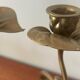 Set of 2 vintage candle holders bronze alloy – Metal flower candle holders gold