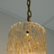 Vintage 1950s pendant lamp kalmar franken ice glass textured glass brass