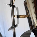 Chrome metal flower chandelier from the 70s