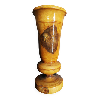 Vintage turned olive wood bowl