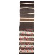 1970s Turkish Oushak Handmade Wool Cotton Brown Runner 65x243