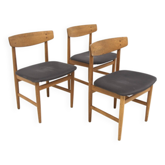 Set of 3 Scandinavian "Öresund" chairs, Børge Mogensen, Sweden, 1960