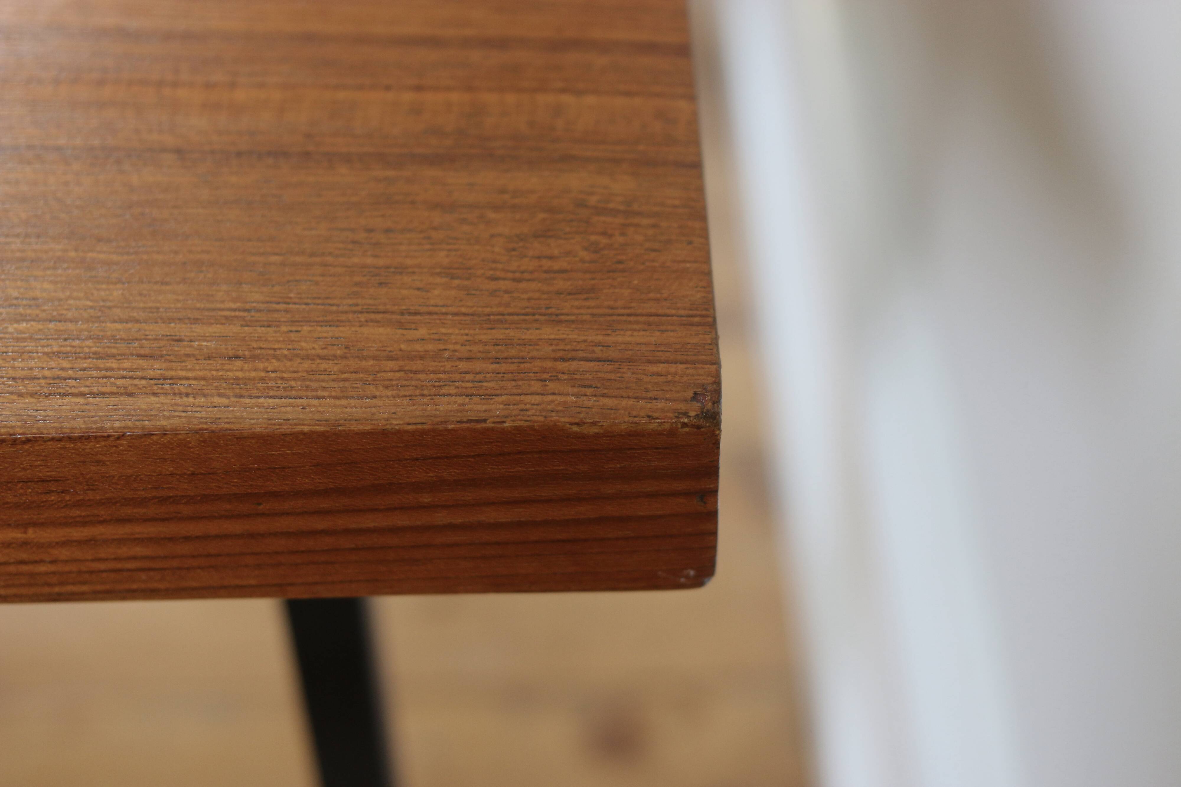 Vintage modernist teak table Paul Geoffroy Roche Bobois 1960s