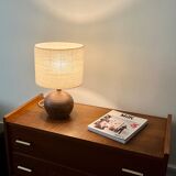 Stoneware and woven jute lamp