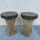 Paire de tables brutalistes en granit et pierre
