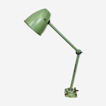 Lampe de table d’atelier industriel vert, années 1960