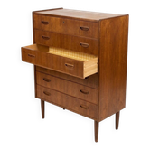 Commode haute en teck danoise des années 50