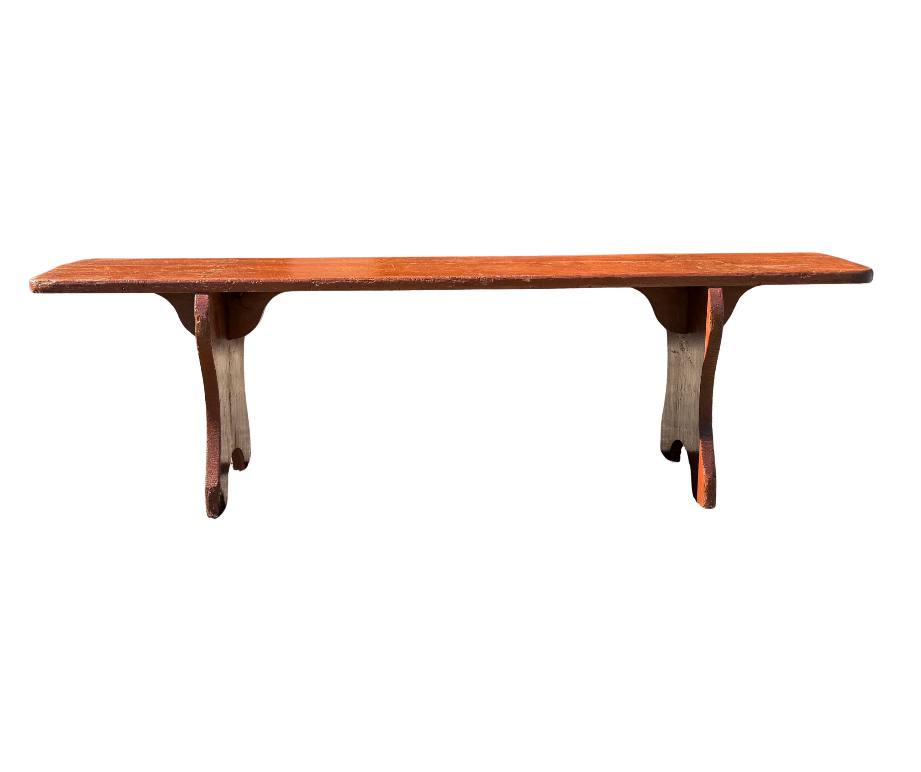 Solid wood bench