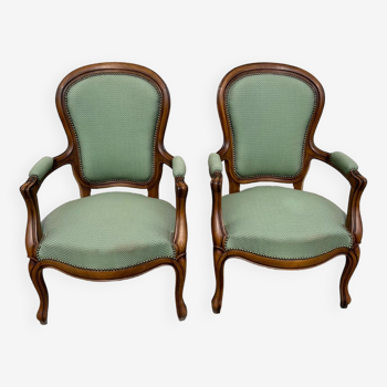 Pair of Louis XV style armchairs