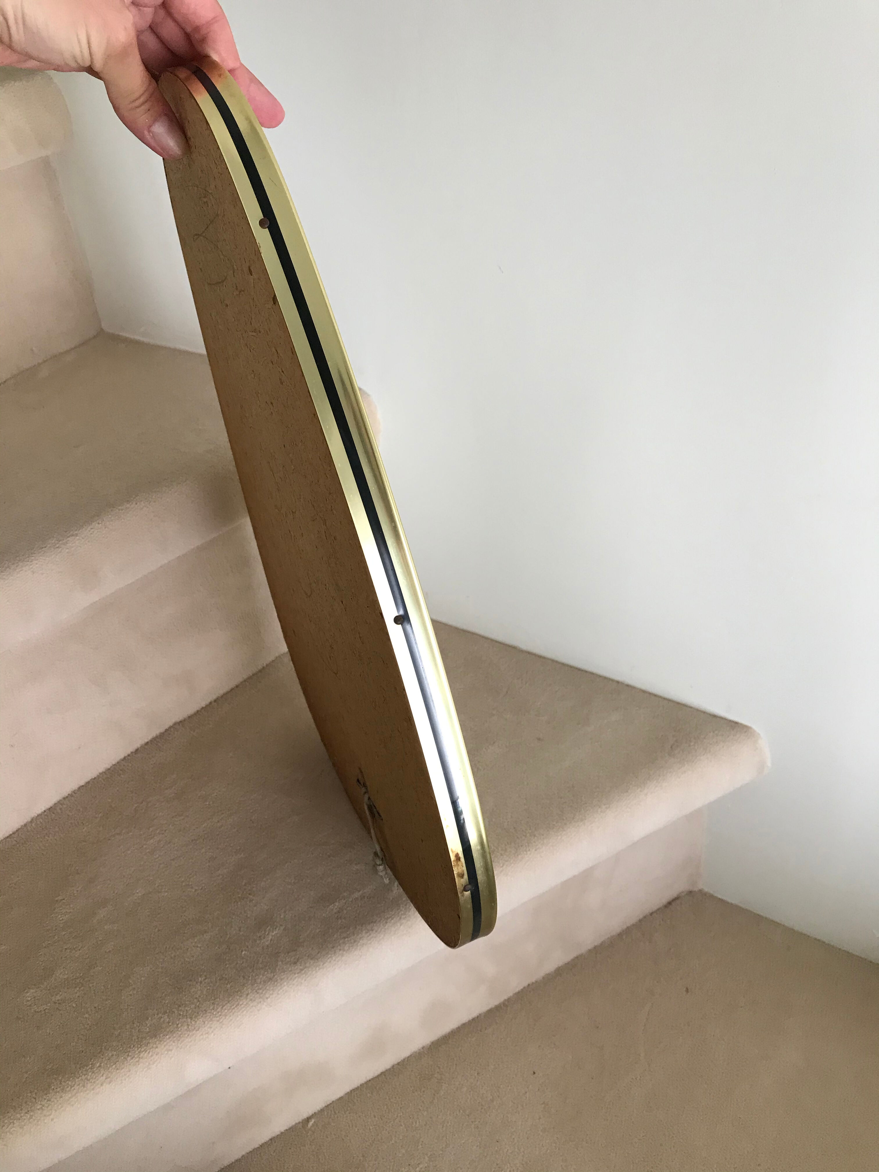 Free-form golden mirror 50s - 60s - 47x32cm