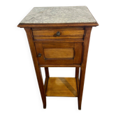 Provincial oak furniture, marble top, ceramic interior.