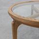 Table moderne en bois de cèdre et verre, Italie fin du 20e siècle
