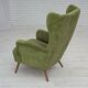 1960s, Scandinavian design, highback armchair, furniture velour.