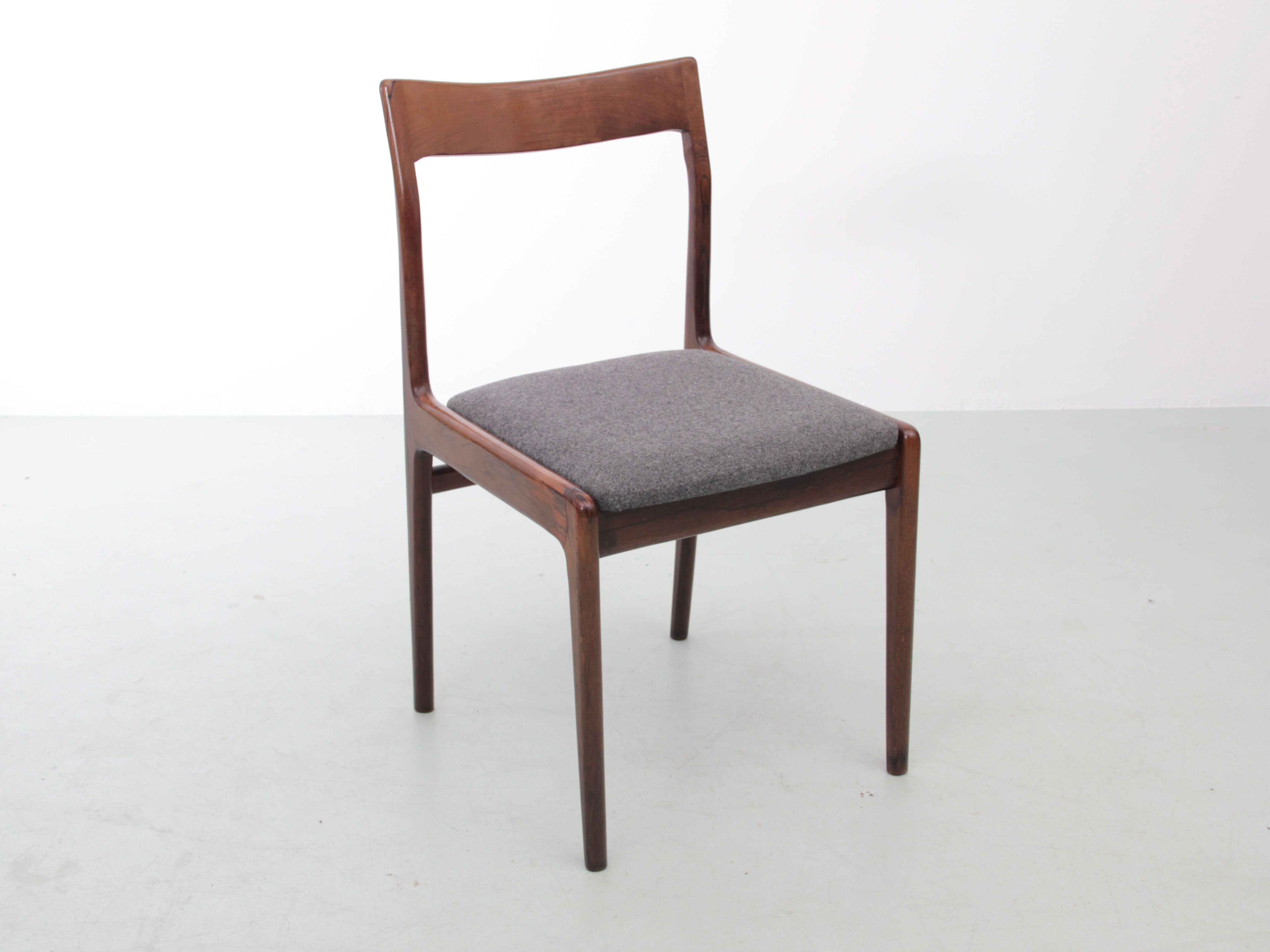 Suite of 6 Scandinavian rosewood chairs from Rio