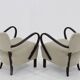 1930s Pair of Jindrich Halabala Art Deco H-237 Armchairs in Bouclé, Restored