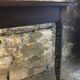 Oak console and walnut feet