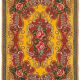 Handwoven Vintage Bessarabian Yellow Kilim 182 cm x 246 cm - 23410
