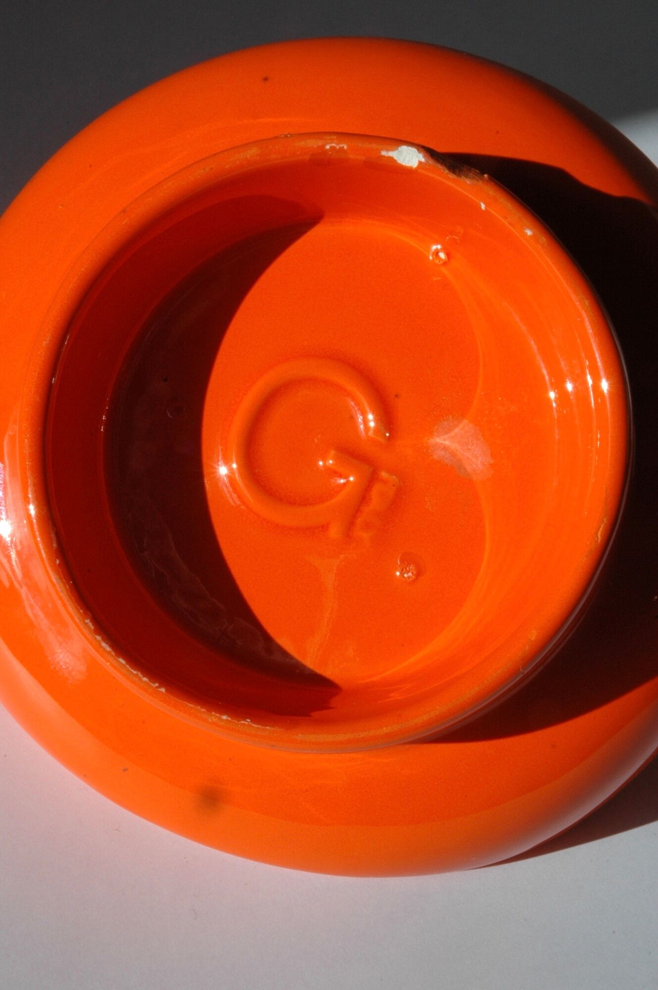Vacuum-Pocket ceramic Orange Vintage Italian Design