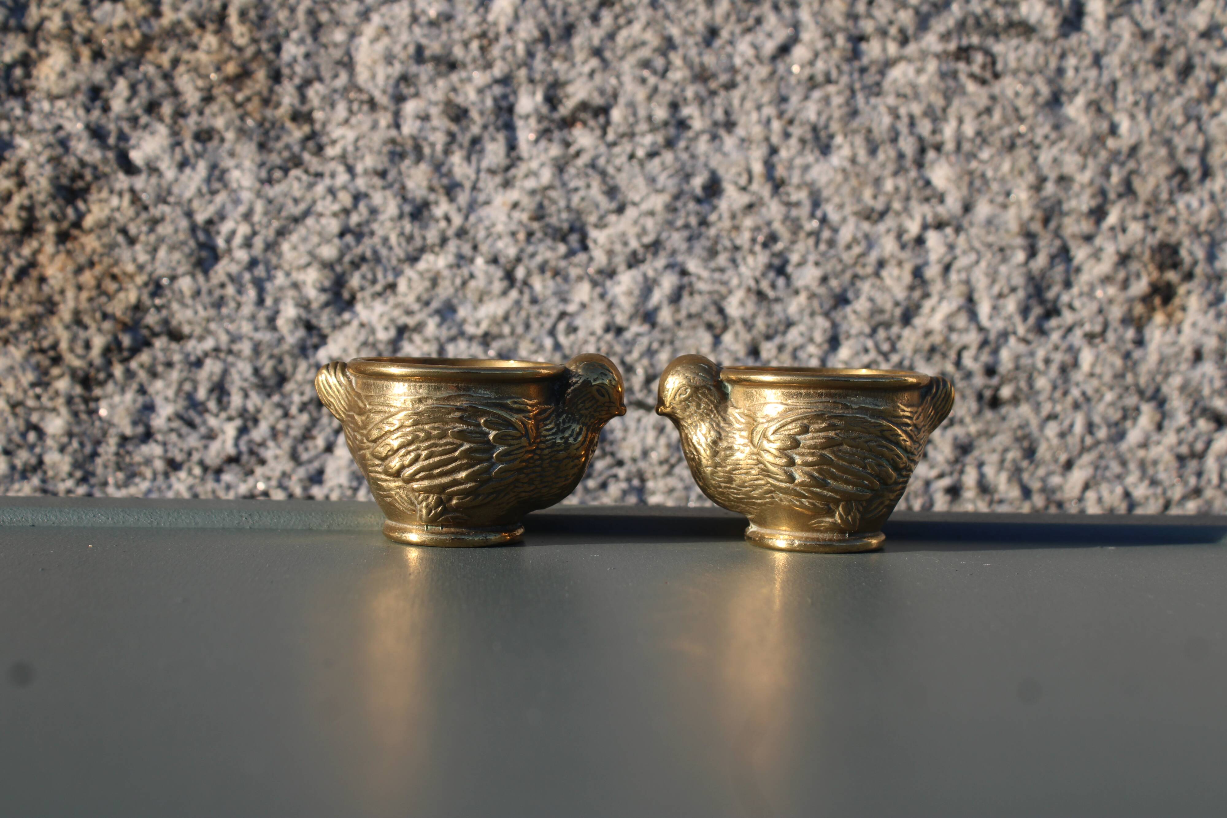 Paire de coquetier laiton