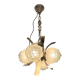 Vintage chandelier with 4 glass bubble globes and silvered metal.