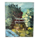 Japanese garden, oil on canvas signed Johner